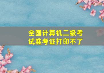 全国计算机二级考试准考证打印不了