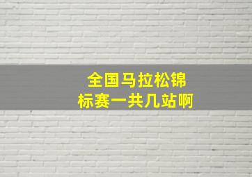 全国马拉松锦标赛一共几站啊