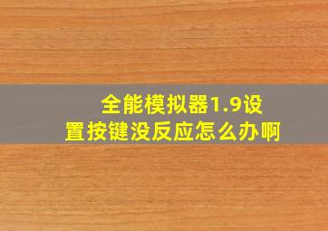 全能模拟器1.9设置按键没反应怎么办啊