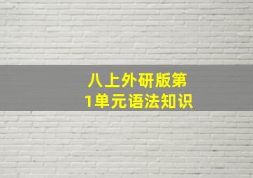 八上外研版第1单元语法知识