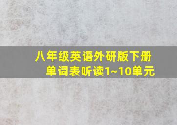 八年级英语外研版下册单词表听读1~10单元