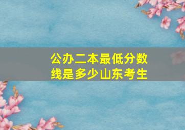 公办二本最低分数线是多少山东考生