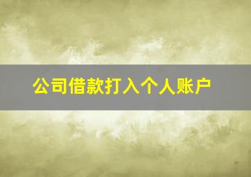 公司借款打入个人账户