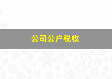 公司公户税收