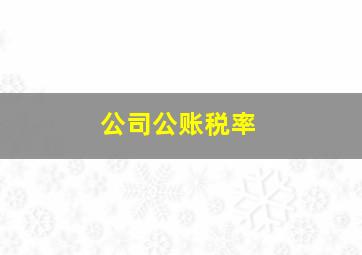 公司公账税率