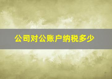 公司对公账户纳税多少