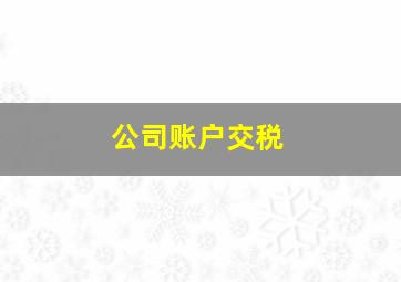 公司账户交税