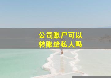 公司账户可以转账给私人吗