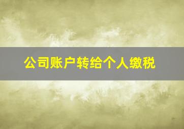 公司账户转给个人缴税