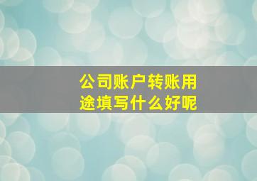 公司账户转账用途填写什么好呢