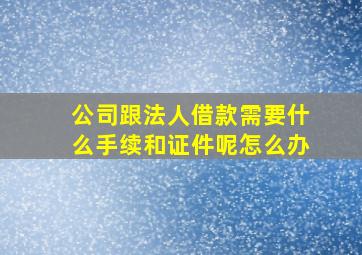 公司跟法人借款需要什么手续和证件呢怎么办