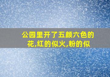 公园里开了五颜六色的花,红的似火,粉的似