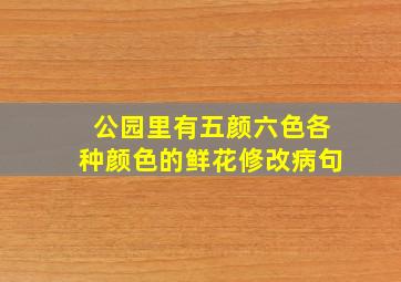 公园里有五颜六色各种颜色的鲜花修改病句