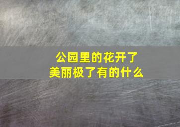 公园里的花开了美丽极了有的什么