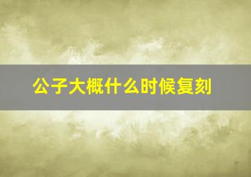 公子大概什么时候复刻