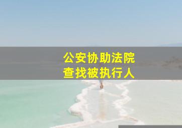 公安协助法院查找被执行人