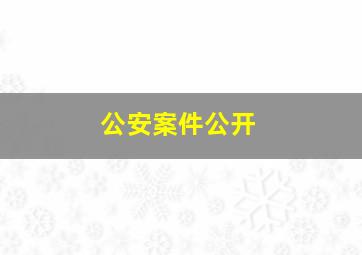 公安案件公开