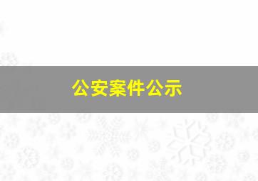 公安案件公示