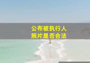 公布被执行人照片是否合法