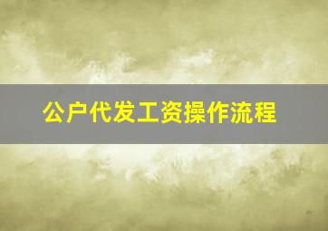 公户代发工资操作流程