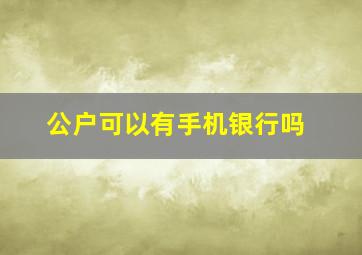 公户可以有手机银行吗