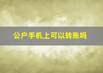 公户手机上可以转账吗