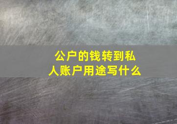 公户的钱转到私人账户用途写什么