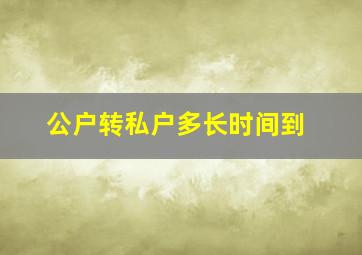 公户转私户多长时间到