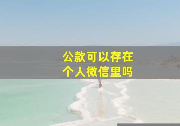 公款可以存在个人微信里吗