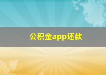 公积金app还款