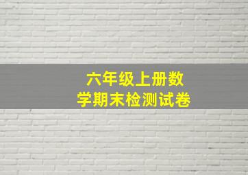 六年级上册数学期末检测试卷