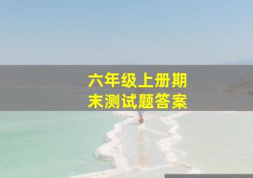 六年级上册期末测试题答案