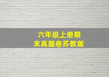 六年级上册期末真题卷苏教版