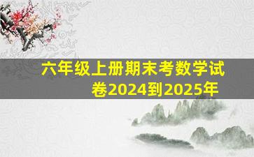 六年级上册期末考数学试卷2024到2025年