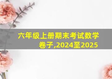 六年级上册期末考试数学卷子,2024至2025