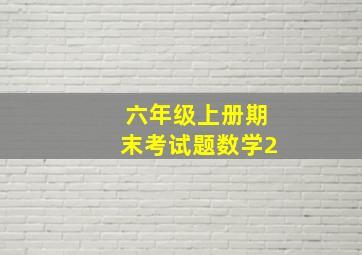 六年级上册期末考试题数学2