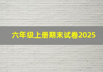 六年级上册期末试卷2025