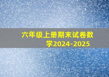 六年级上册期末试卷数学2024-2025