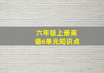 六年级上册英语6单元知识点