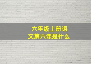 六年级上册语文第六课是什么