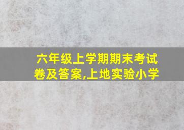 六年级上学期期末考试卷及答案,上地实验小学