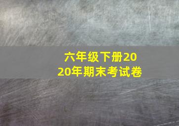 六年级下册2020年期末考试卷