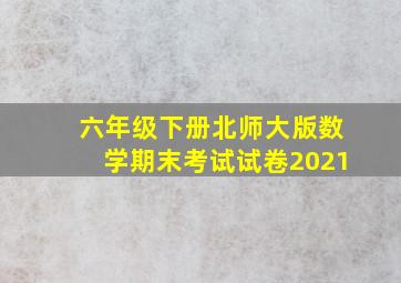 六年级下册北师大版数学期末考试试卷2021