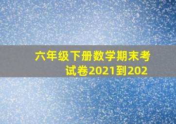 六年级下册数学期末考试卷2021到202