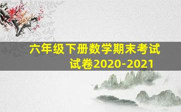 六年级下册数学期末考试试卷2020-2021