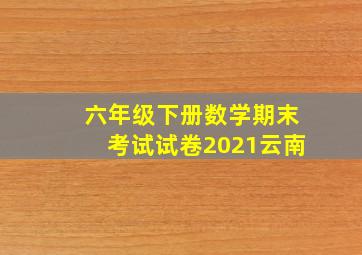 六年级下册数学期末考试试卷2021云南