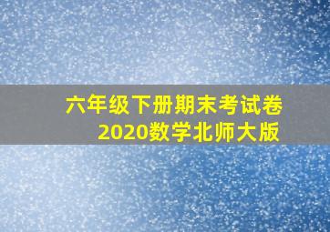 六年级下册期末考试卷2020数学北师大版