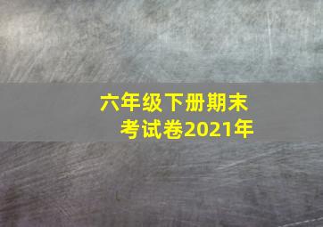 六年级下册期末考试卷2021年