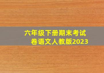 六年级下册期末考试卷语文人教版2023