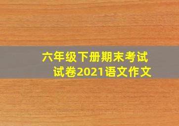 六年级下册期末考试试卷2021语文作文